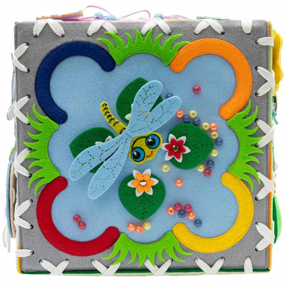 Мягкий бизиборд кубик конструктор - Софтики в Африке, 25X25 см